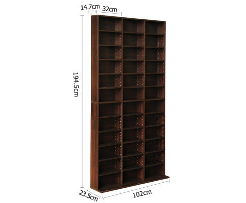 Adjustable Book Storage Shelf Rack Unit - Expresso