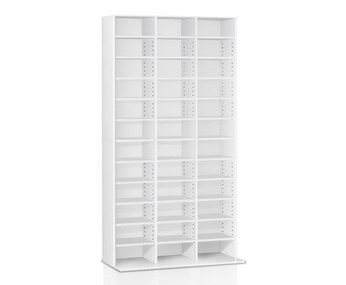 Adjustable Book Storage Shelf Rack Unit - White