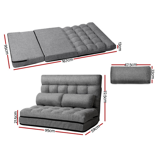 Sofa Bed lounge two seater Grey