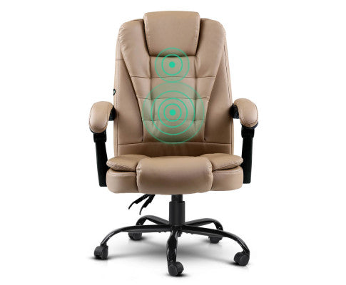 Massage Office Chair PU Leather Recliner Computer Gaming Chairs Espresso