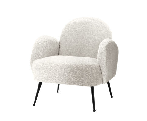 Armchair Lounge Chair Armchairs Accent Arm Chairs Sherpa Boucle White