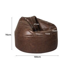 Bean Bag Chair Cover PU Indoor Home Game Lounger Seat Lazy Sofa Large