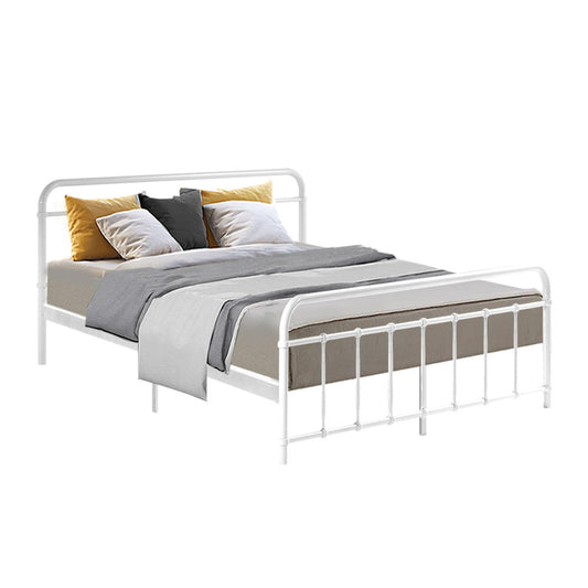 Metal Bed Frame - Queen (White)