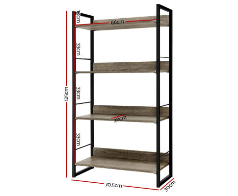 Book Shelf Display Shelves Corner Wall Wood Metal Stand Hollow Storage