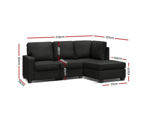 Sofa Lounge Set 4 Seater Modular Chaise Chair Couch