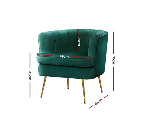 Armchair Lounge Accent Chair Armchairs Sofa Chairs Velvet Green Couch