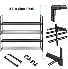4-Tier Stainless Steel Shoe Rack
